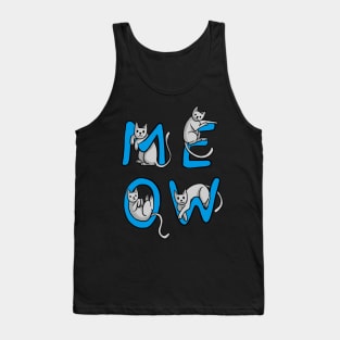 Dramabite Meow Cats Love Kitten Funny Cute Cat Lover Gift Graphic Tank Top